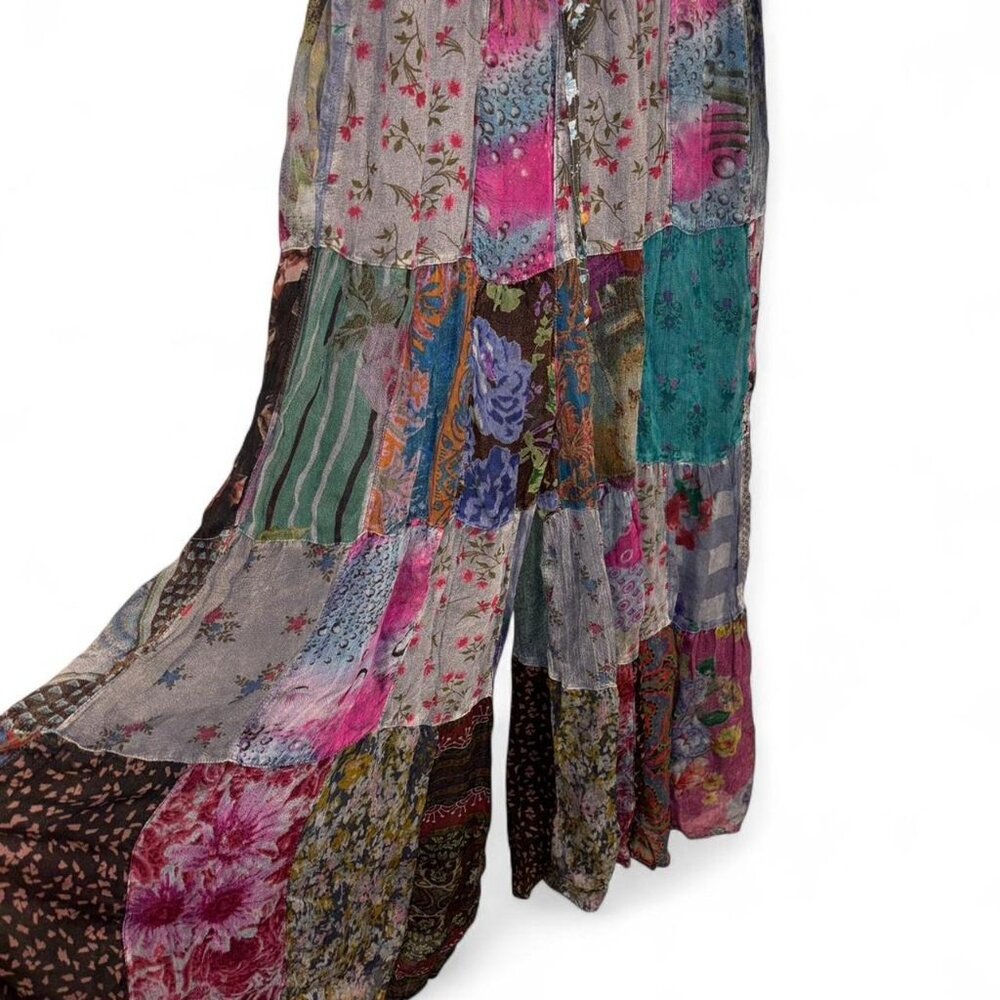 Boho Patchwork Drawstring Pants NWT | Flowey Fest… - image 3